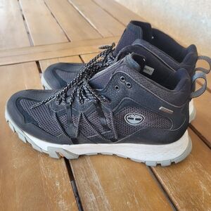 Timberland Men's Black and White Mesh Hiking Sneakers